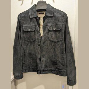 Loro Piana Black Suede Trucker Jacket